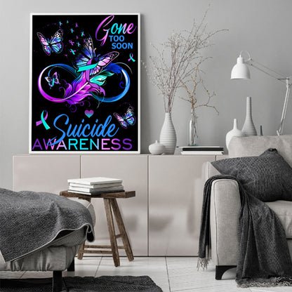 Purple English Butterfly - Full Round Drill Diamond Painting 50*60CM