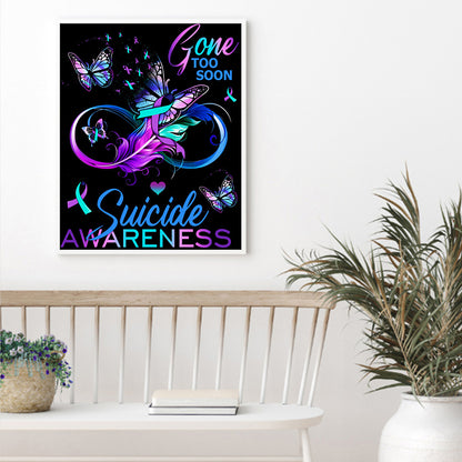 Purple English Butterfly - Full Round Drill Diamond Painting 50*60CM