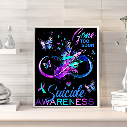 Purple English Butterfly - Full Round Drill Diamond Painting 50*60CM