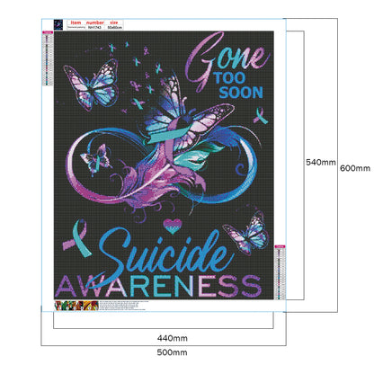 Purple English Butterfly - Full Round Drill Diamond Painting 50*60CM