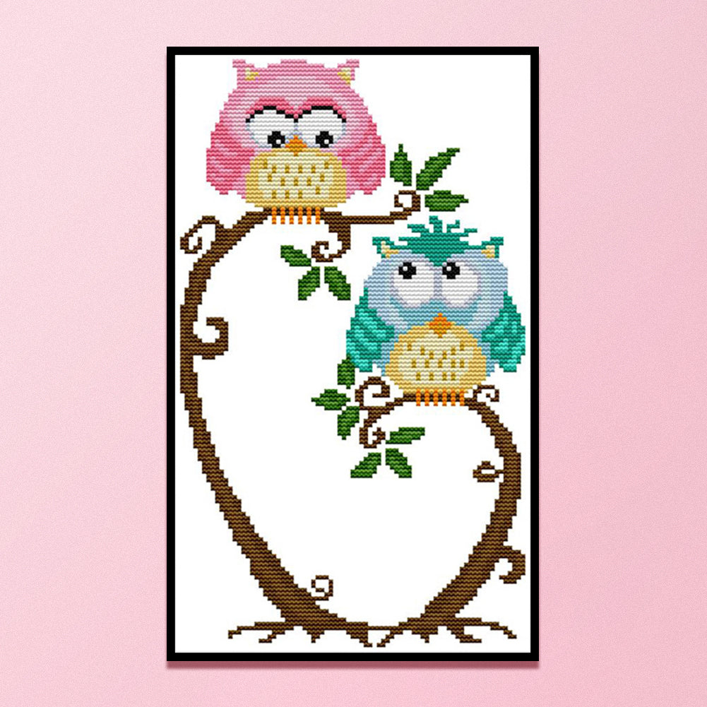 Two Owls Cross Stitch Animal Collection Kit - 11CT Counted Cross Stitch 25*42CM