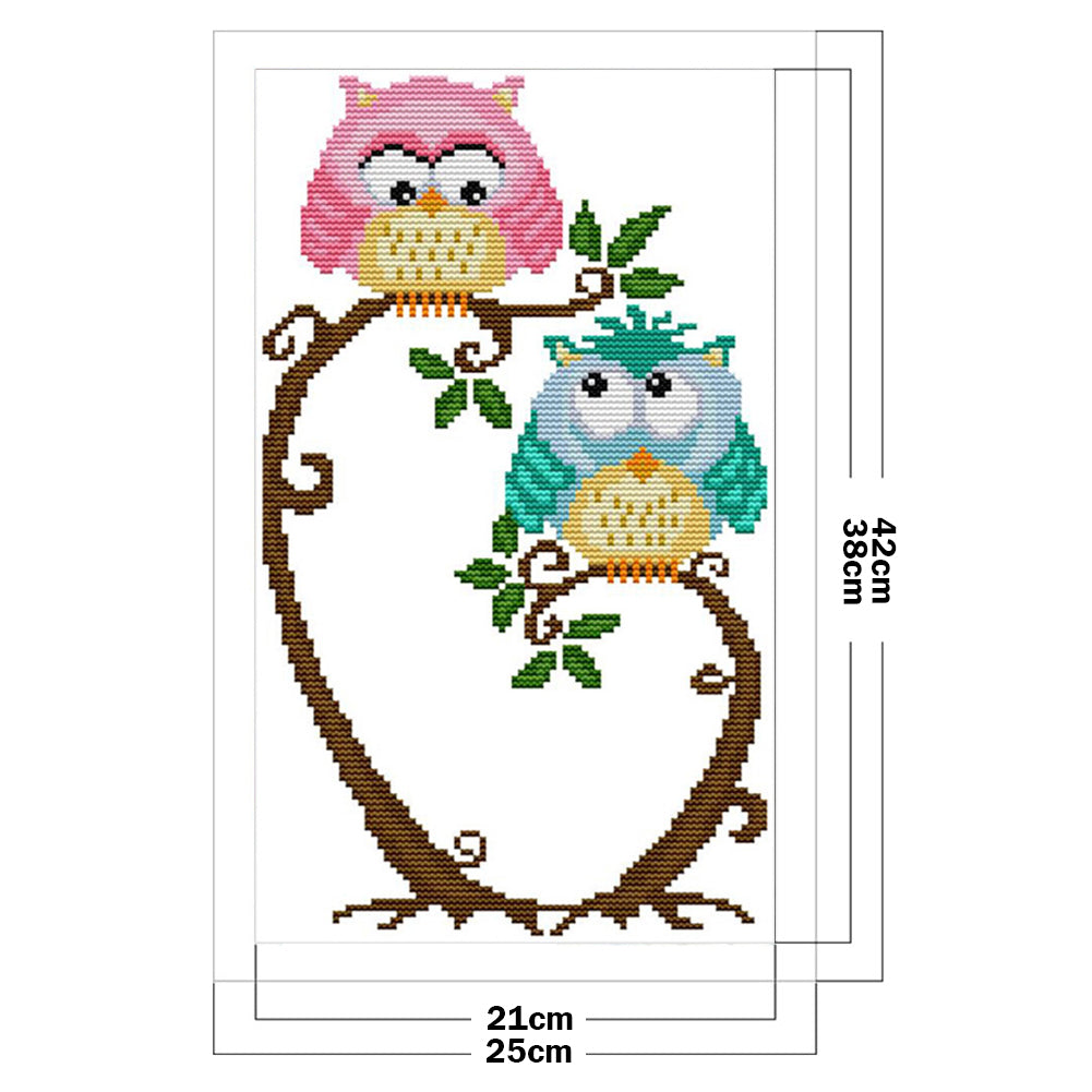 Two Owls Cross Stitch Animal Collection Kit - 11CT Counted Cross Stitch 25*42CM