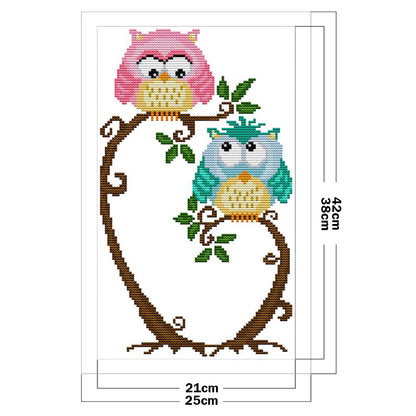 Two Owls Cross Stitch Animal Collection Kit - 11CT Counted Cross Stitch 25*42CM