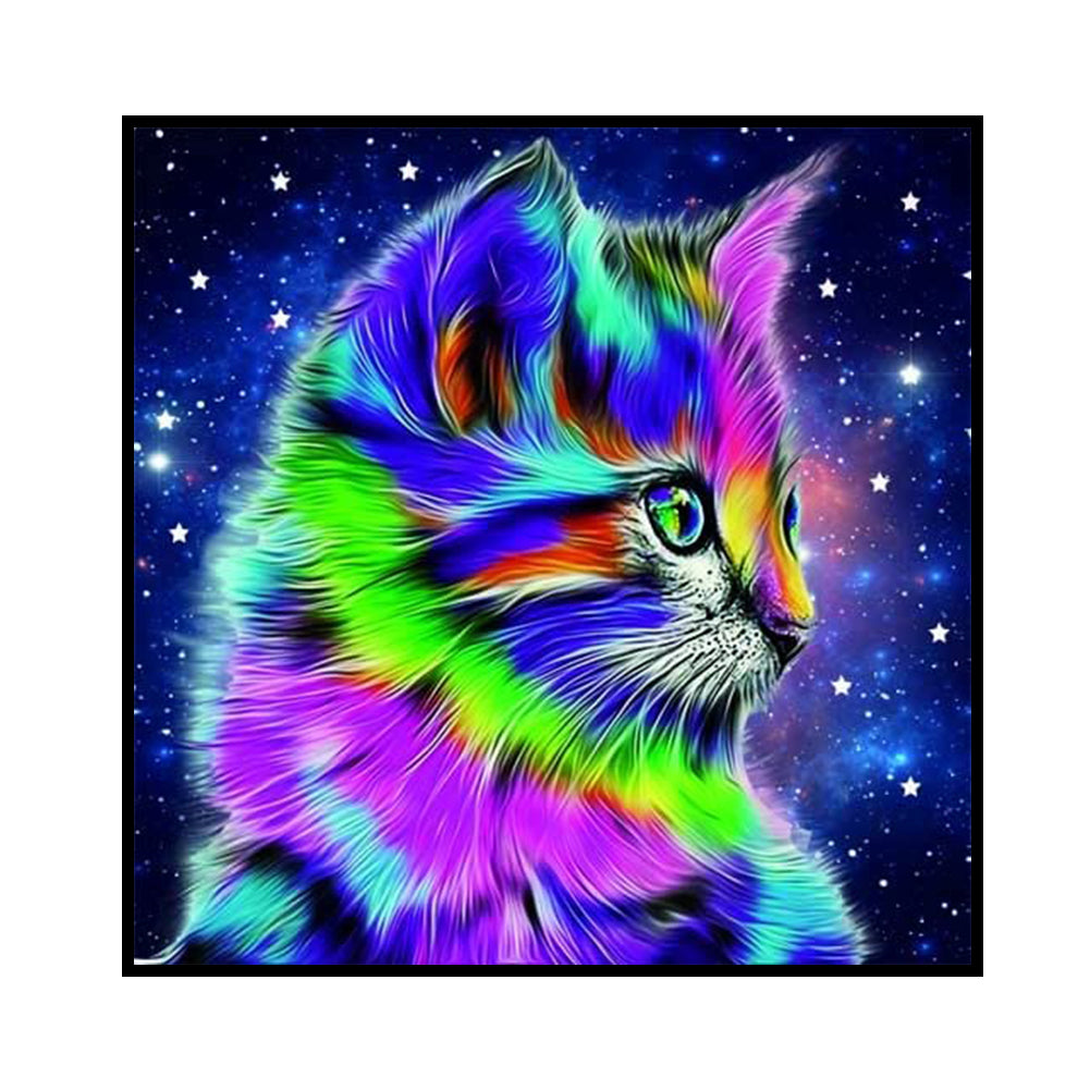 Star Color Cat - 11CT Counted Cross Stitch 40*40CM