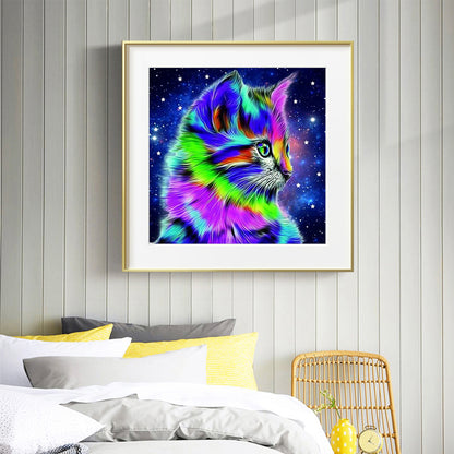 Star Color Cat - 11CT Counted Cross Stitch 40*40CM