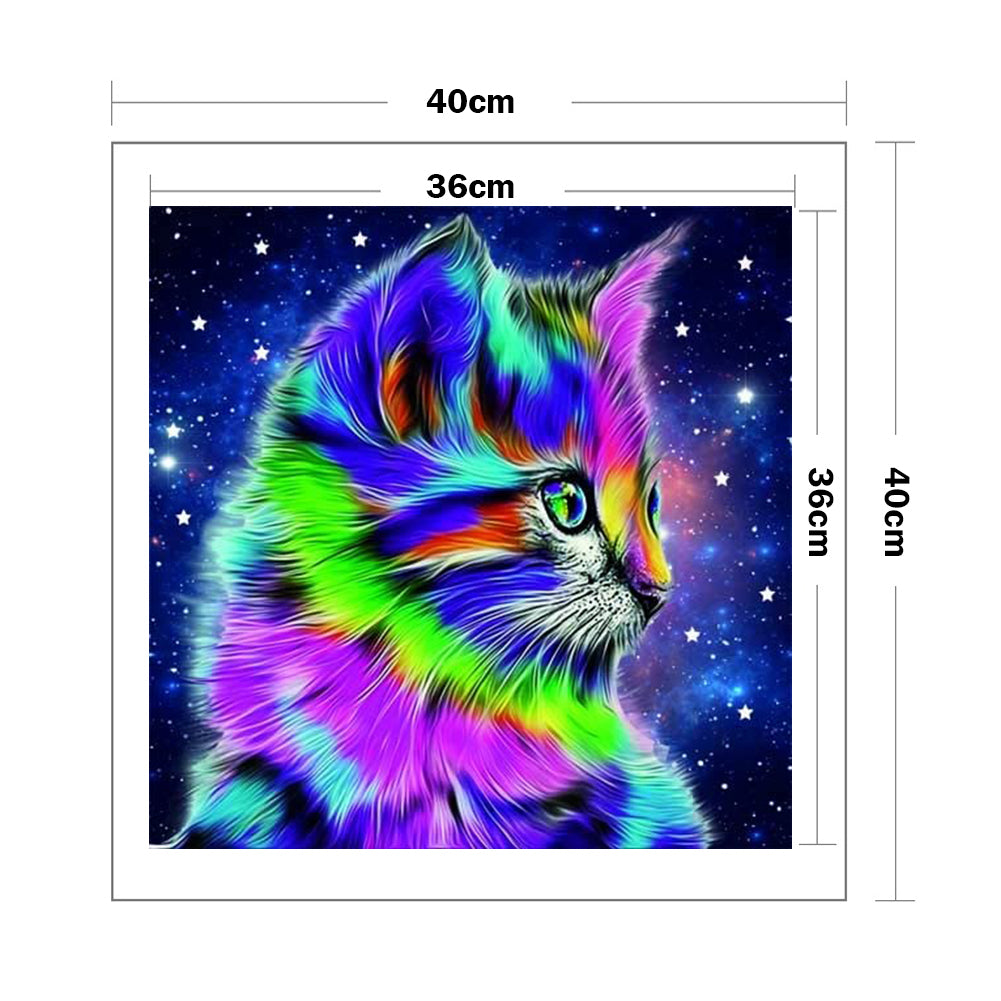 Star Color Cat - 11CT Counted Cross Stitch 40*40CM