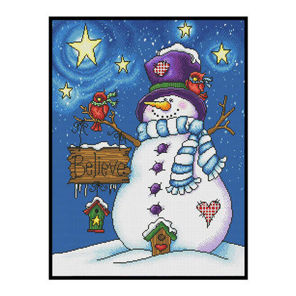 Snowman - 11CT Stamped Cross Stitch 45*60CM