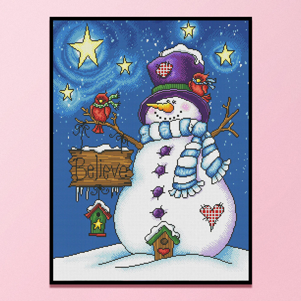 Snowman - 11CT Stamped Cross Stitch 45*60CM