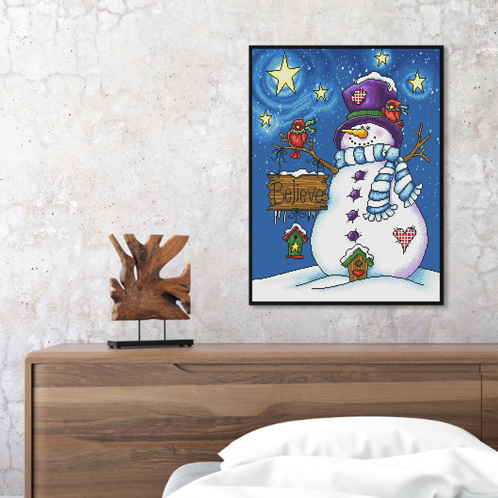 Snowman - 11CT Stamped Cross Stitch 45*60CM