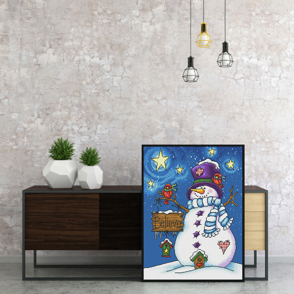 Snowman - 11CT Stamped Cross Stitch 45*60CM