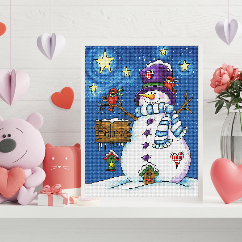 Snowman - 11CT Stamped Cross Stitch 45*60CM