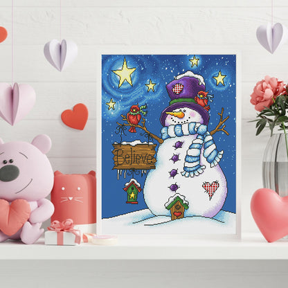 Snowman - 11CT Stamped Cross Stitch 45*60CM