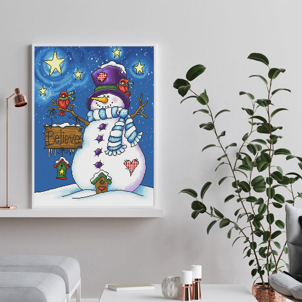 Snowman - 11CT Stamped Cross Stitch 45*60CM