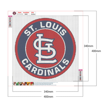 St. Louis Cardinals Logo - Full Round Drill Diamond Painting 40*40CM