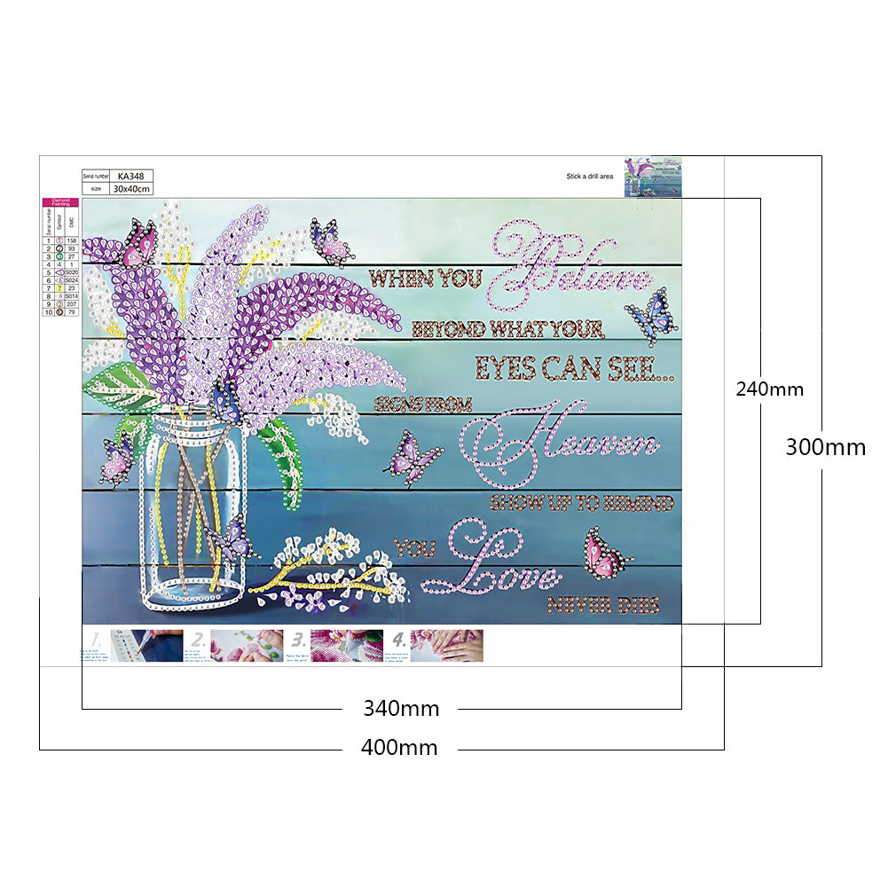 Flowers And Herbs In English - Special Shaped Drill Diamond Paiting 40*30cm
