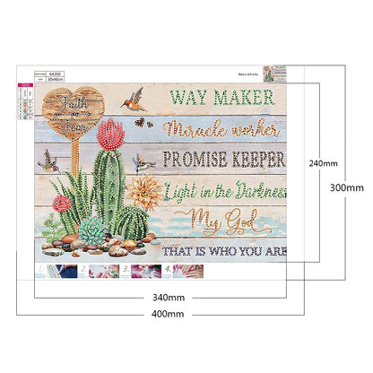Flowers And Herbs In English - Special Shaped Drill Diamond Paiting 40*30cm