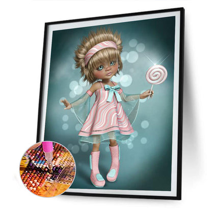 Cartoon Girl - Full Round Drill Diamond Painting 30*40CM