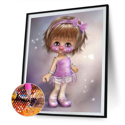 Cartoon Girl - Full Round Drill Diamond Painting 30*40CM