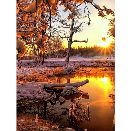 Sunset Snow - Full Square Drill Diamond Painting 40*50CM