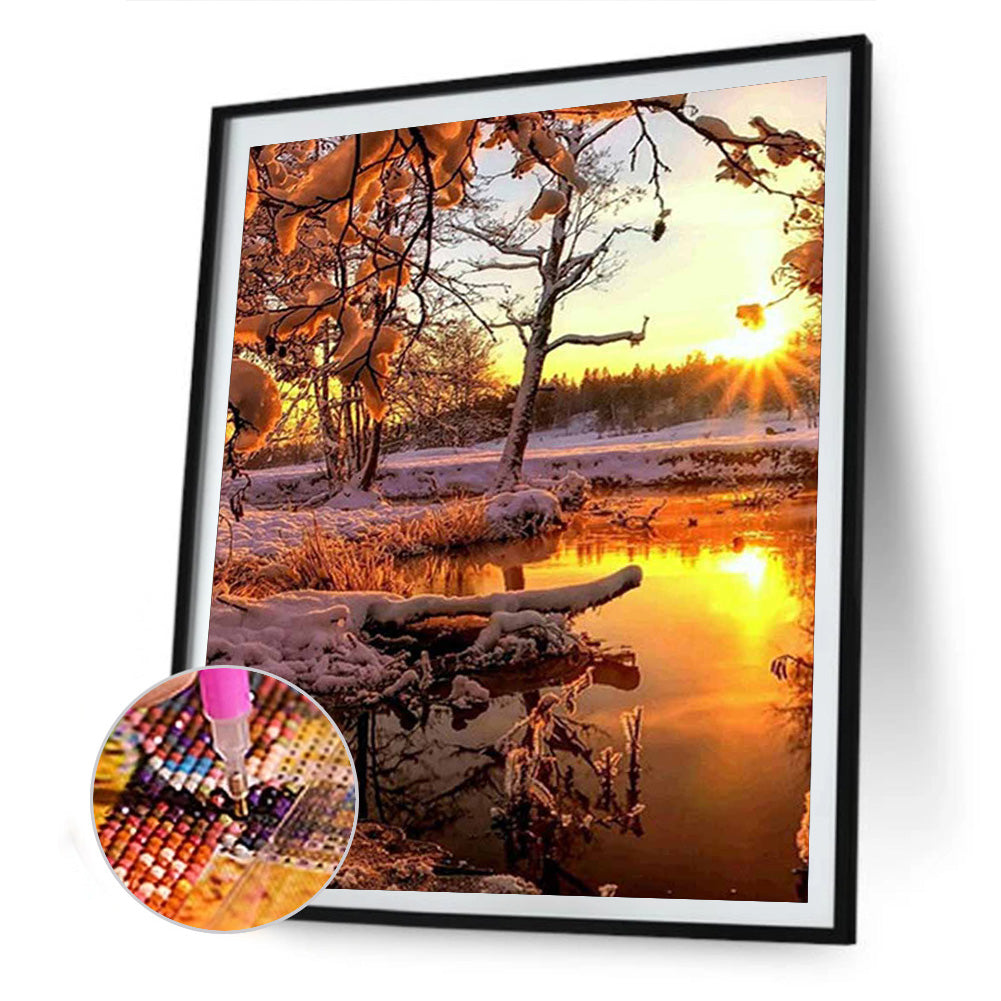 Sunset Snow - Full Square Drill Diamond Painting 40*50CM