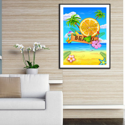 Seaside Beach - Full Square Drill Diamond Painting 50*60CM