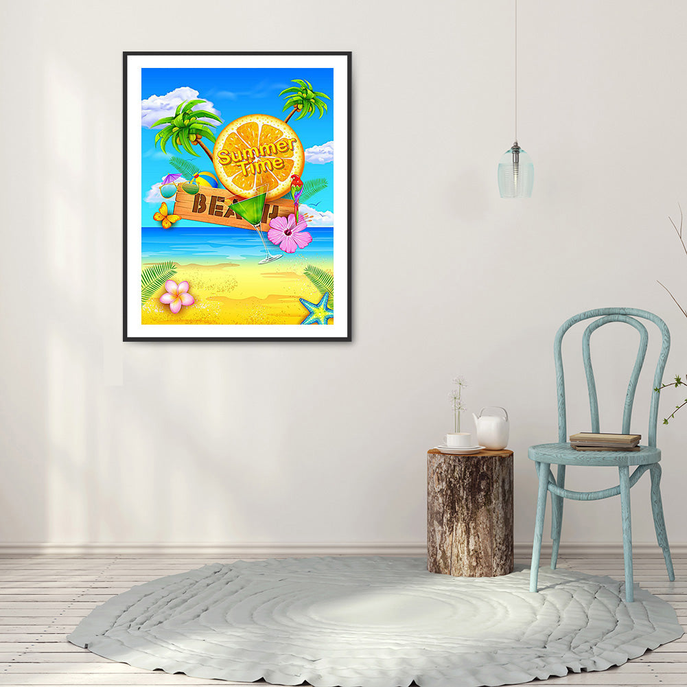 Seaside Beach - Full Square Drill Diamond Painting 50*60CM