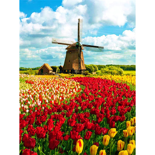 Windmill Tulip - Full Round Drill Diamond Painting 30*40CM