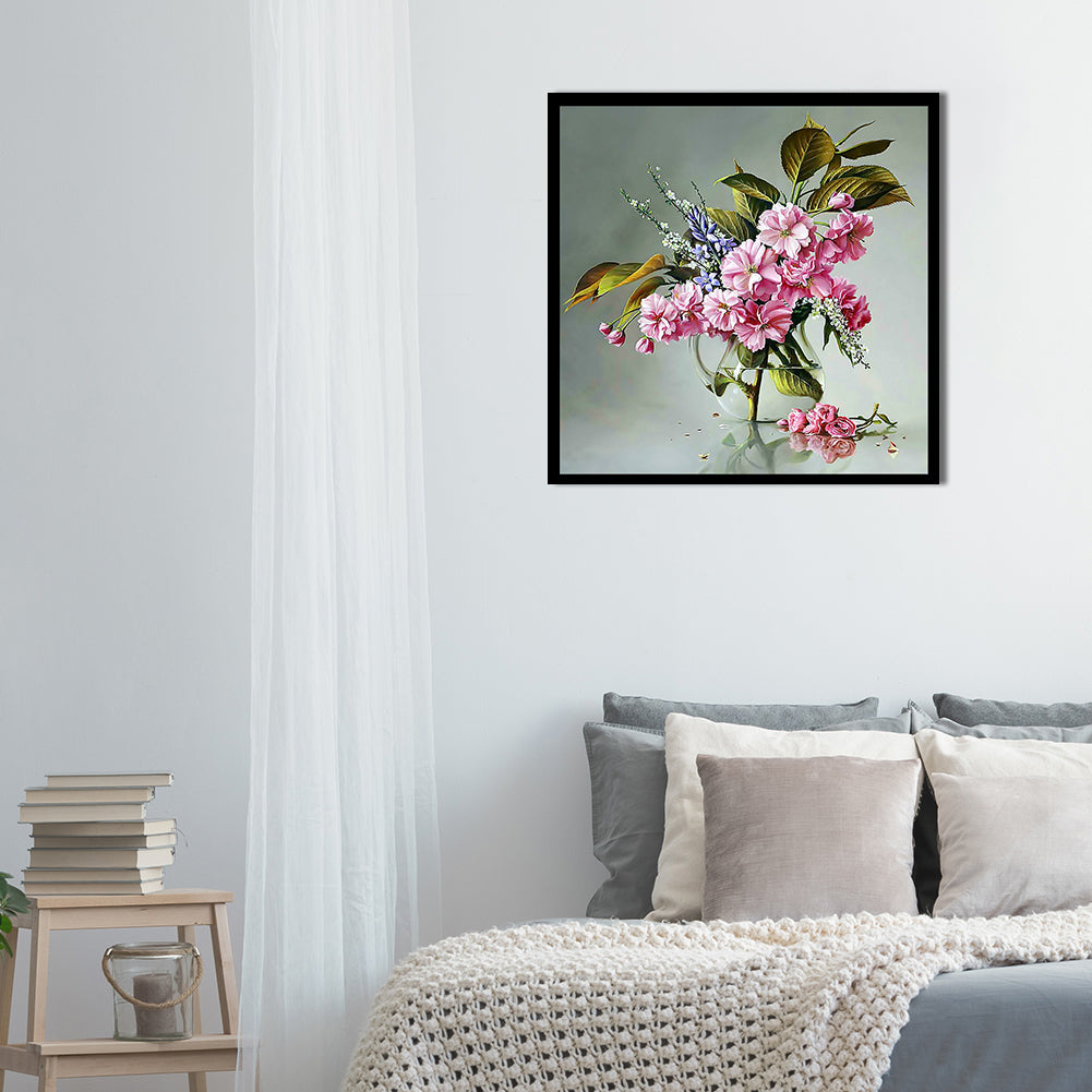 Pink Flower - 11CT Counted Cross Stitch 40*40CM