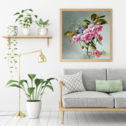 Pink Flower - 11CT Counted Cross Stitch 40*40CM