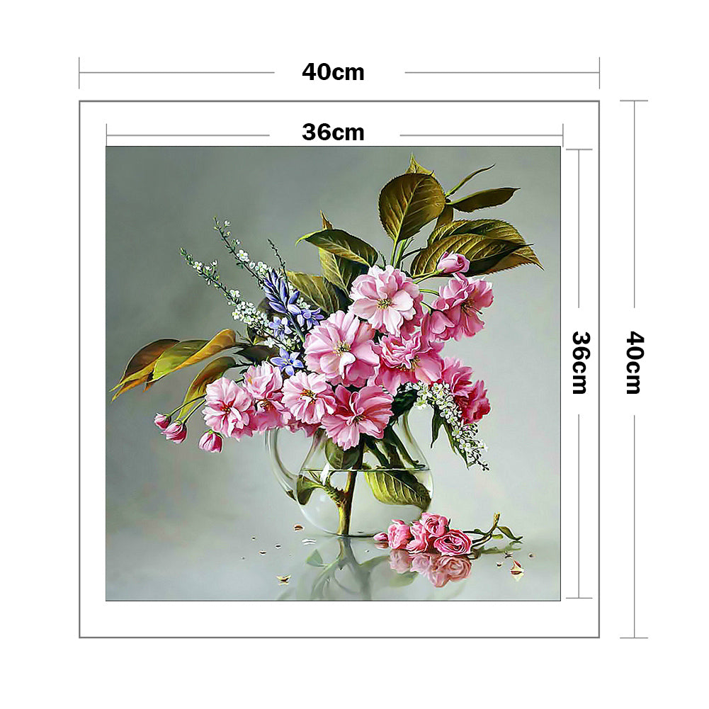 Pink Flower - 11CT Counted Cross Stitch 40*40CM