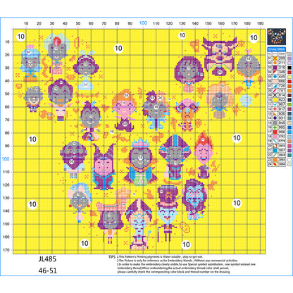 Cartoon Character - 11CT Stamped Cross Stitch 46*51CM