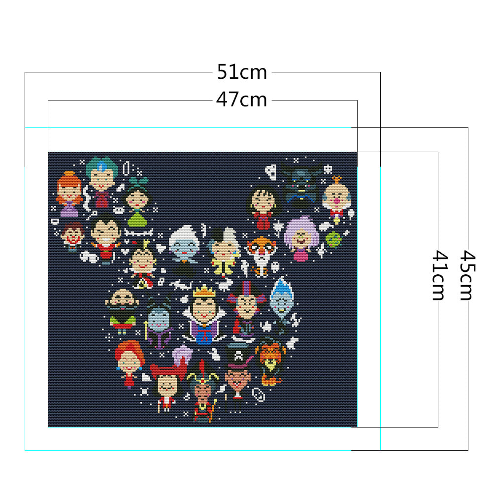 Cartoon Character - 11CT Stamped Cross Stitch 46*51CM