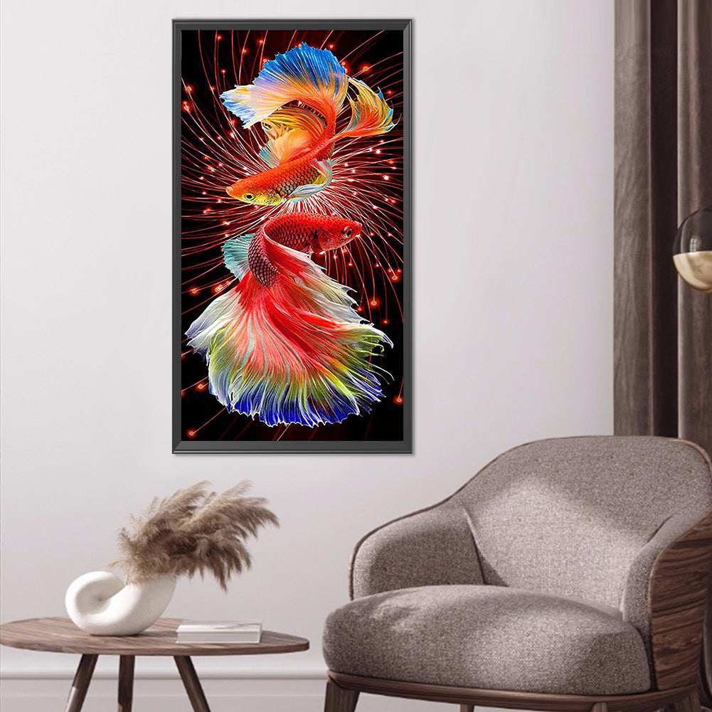 Pair Of Koi - 11CT Counted Cross Stitch 40*75CM