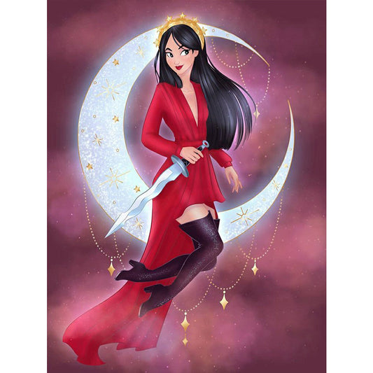 Moon Disney Princess - Full Square Drill Diamond Painting 30*40CM