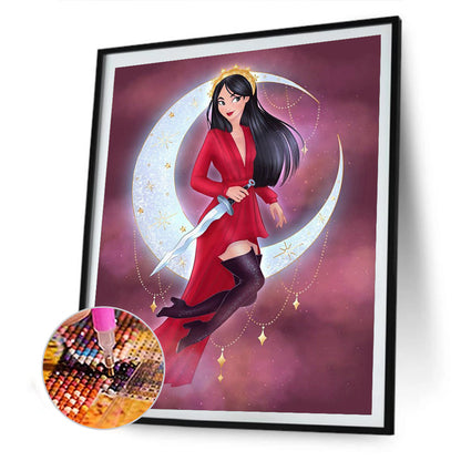 Moon Disney Princess - Full Square Drill Diamond Painting 30*40CM
