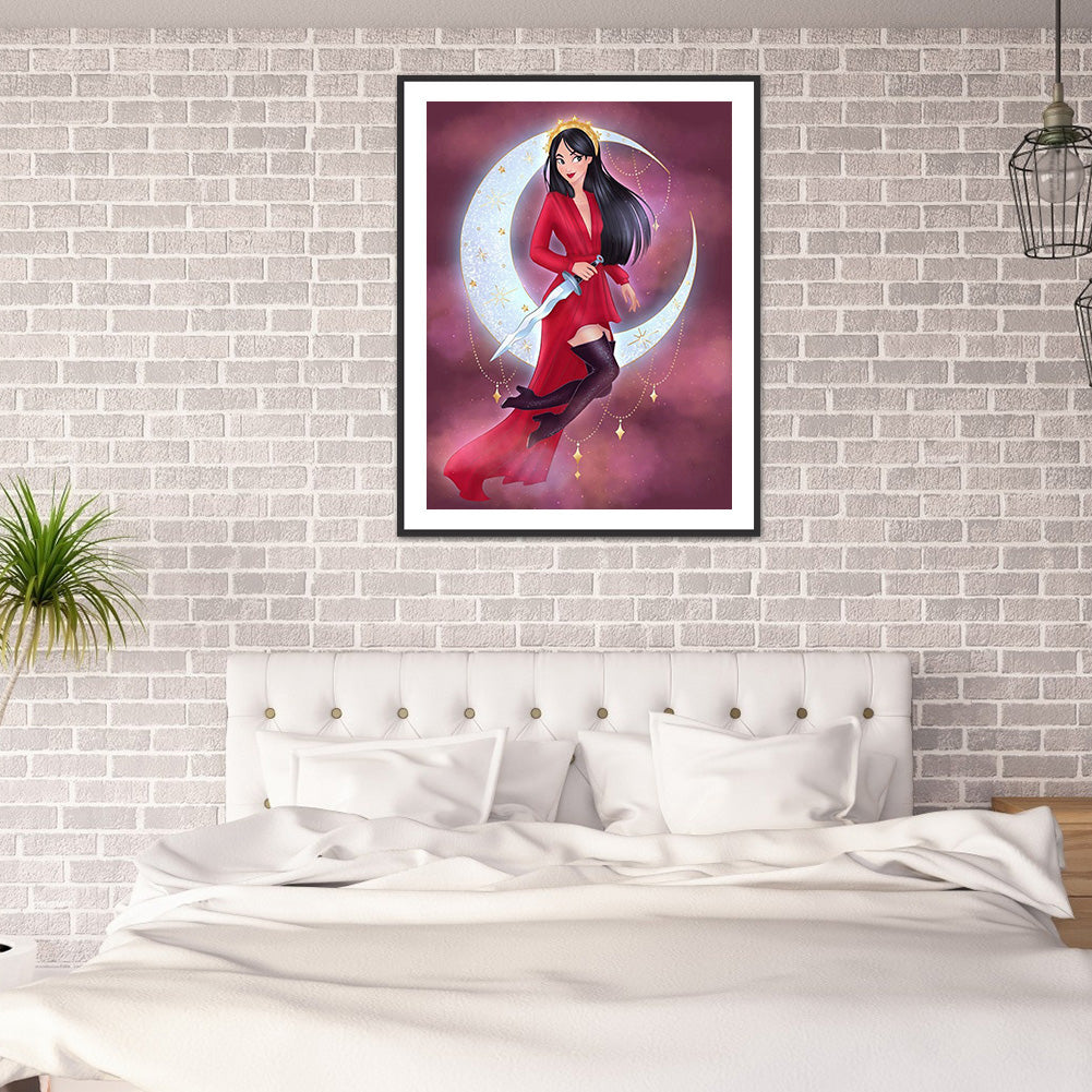 Moon Disney Princess - Full Square Drill Diamond Painting 30*40CM