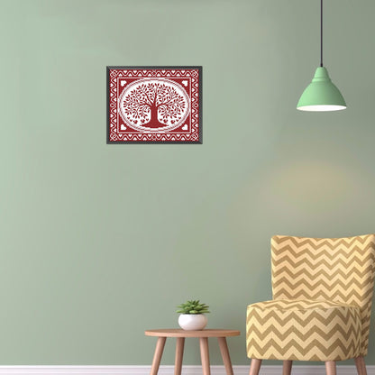 Oval Happiness Tree - 14CT Counted Cross Stitch 28*21CM