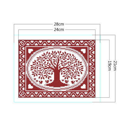 Oval Happiness Tree - 14CT Counted Cross Stitch 28*21CM