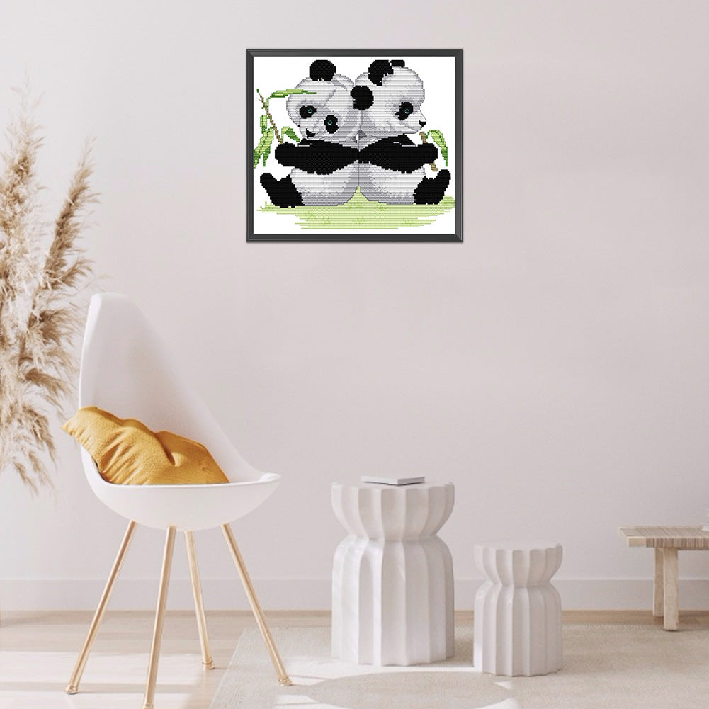 Gemini Panda - 14CT Counted Cross Stitch 30*27CM