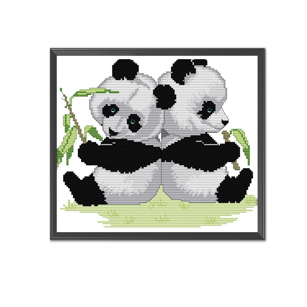 Gemini Panda - 14CT Counted Cross Stitch 30*27CM