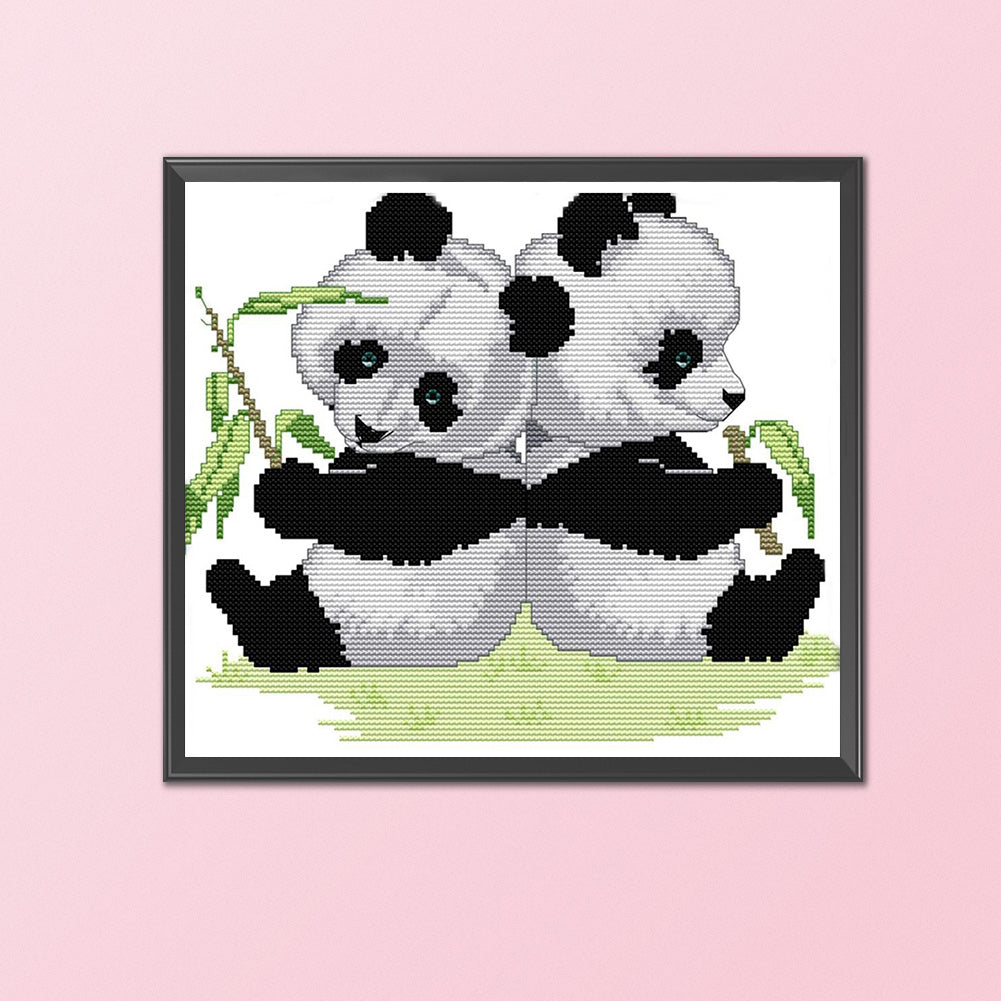 Gemini Panda - 14CT Counted Cross Stitch 30*27CM