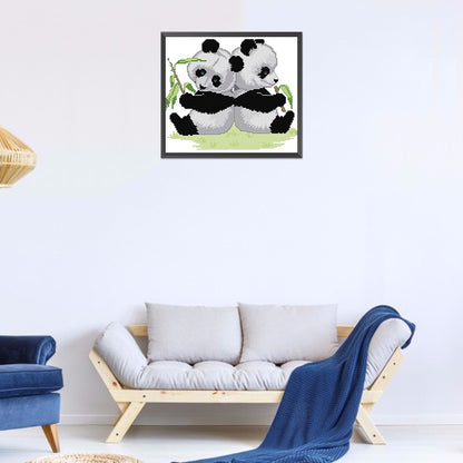 Gemini Panda - 14CT Counted Cross Stitch 30*27CM