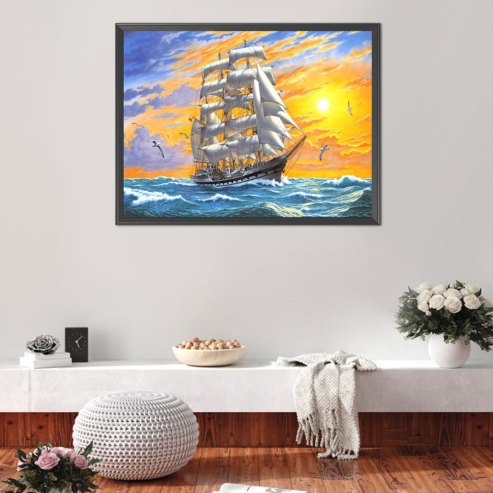 Smooth Sailing - 11CT Stamped Cross Stitch 50*40CM