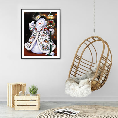 Snowman Crystal Ball - Full Round Drill Diamond Painting 50*60cm