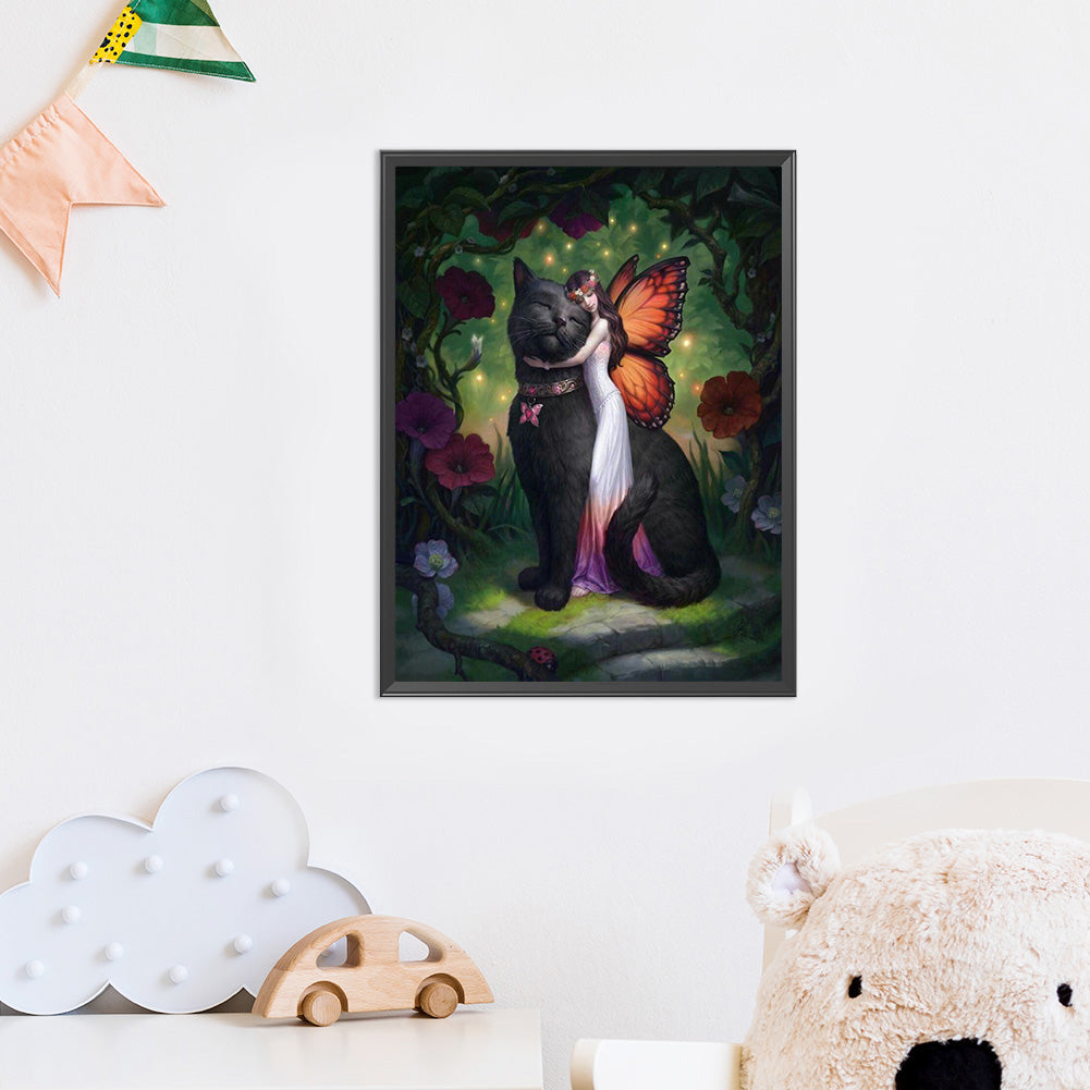 Cat And Elves - 11CT Stamped Cross Stitch 40*50CM