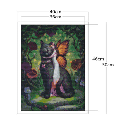 Cat And Elves - 11CT Stamped Cross Stitch 40*50CM