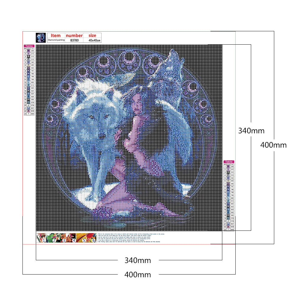 Beauty And The Wolf - Full Round Drill Diamond Painting 40*40CM