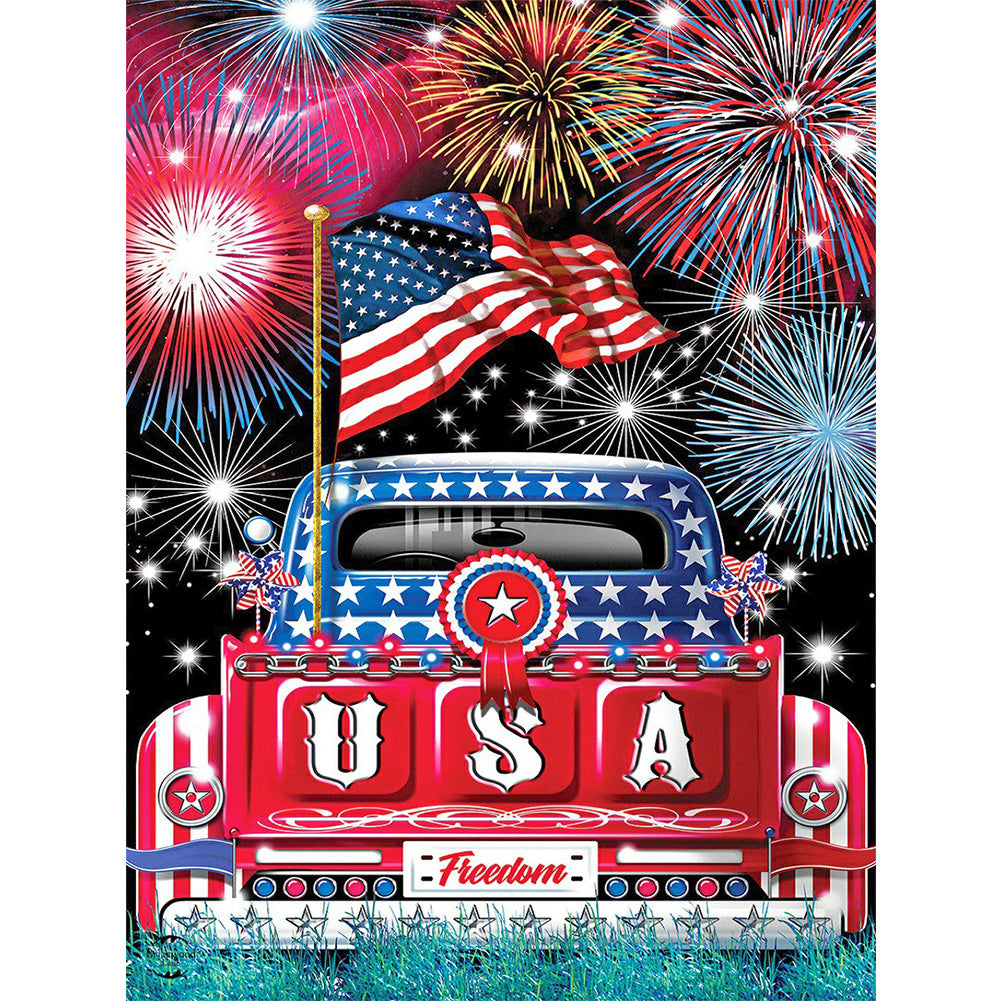 American Car - Full Round Drill Diamond Painting 30*40CM