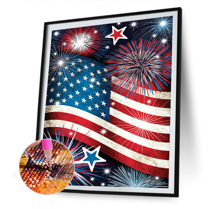 American Flag - Full Round Drill Diamond Painting 30*40CM