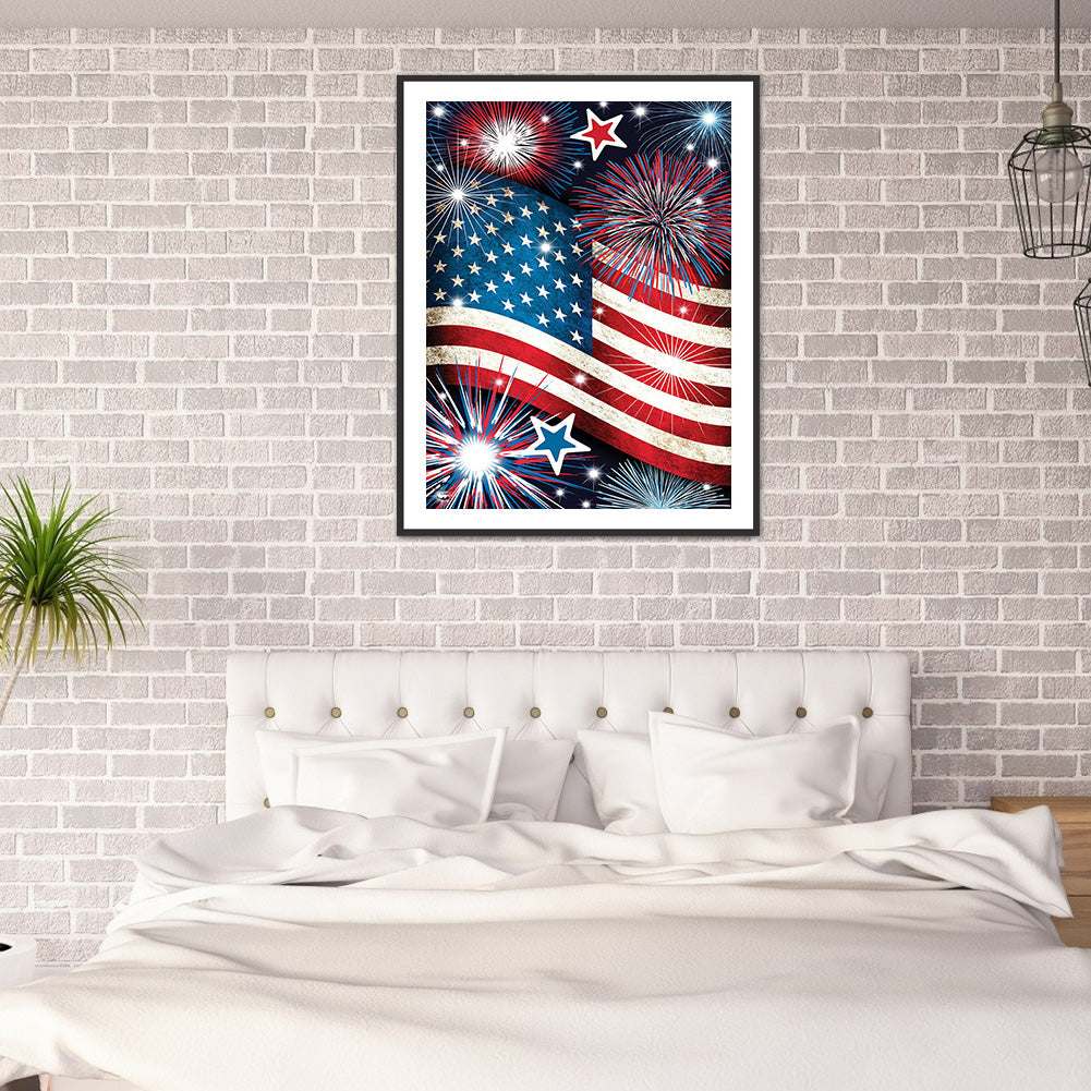 American Flag - Full Round Drill Diamond Painting 30*40CM